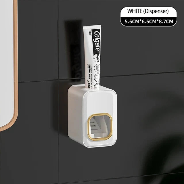 Decorbites™ Umgekehrtes Zahnbürstenhalter mit automatischer Zahnpasta-Presser & Make-up-Aufbewahrungsregal