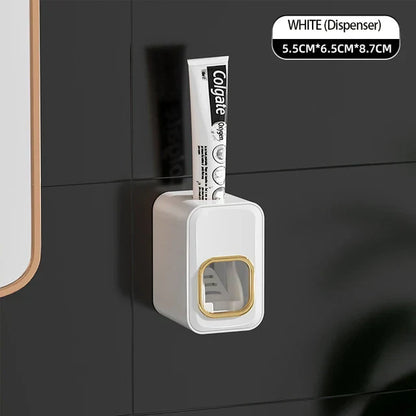 Decorbites™ Umgekehrtes Zahnbürstenhalter mit automatischer Zahnpasta-Presser & Make-up-Aufbewahrungsregal