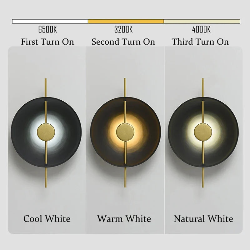 Gold Circle LED Wall Light