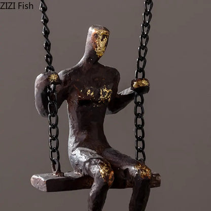 Decorbites™ Goldener Schaukel-Metallskulptur Schreibtisch-Dekoration - Moderne Heimdekoration