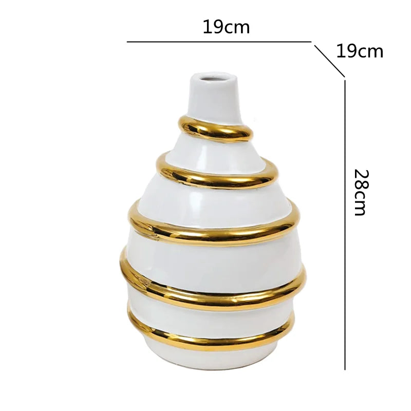 Decorbites™ Goldene Keramikvase für Hochzeit und Heimdekoration