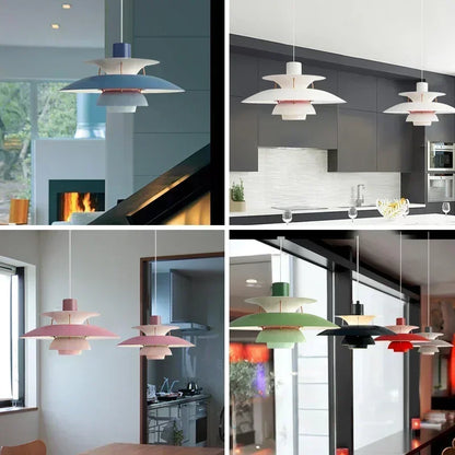 Decorbites™ Bunte LED-Hängeleuchte mit Schirm für Wohnzimmer und Küche