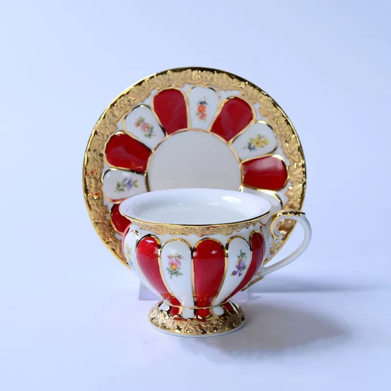 Decorbites™ Geprägtes Gold Bone China Teetassenservice-Set, Deutsches Design Trinkgeschirr