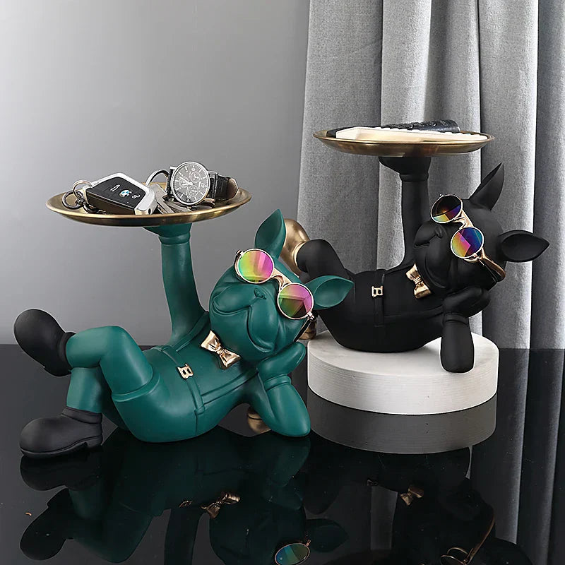 Decorbites™ Französische Bulldogge-Skulptur: Abstrakte Figur & Schlüsselhalter-Ornament