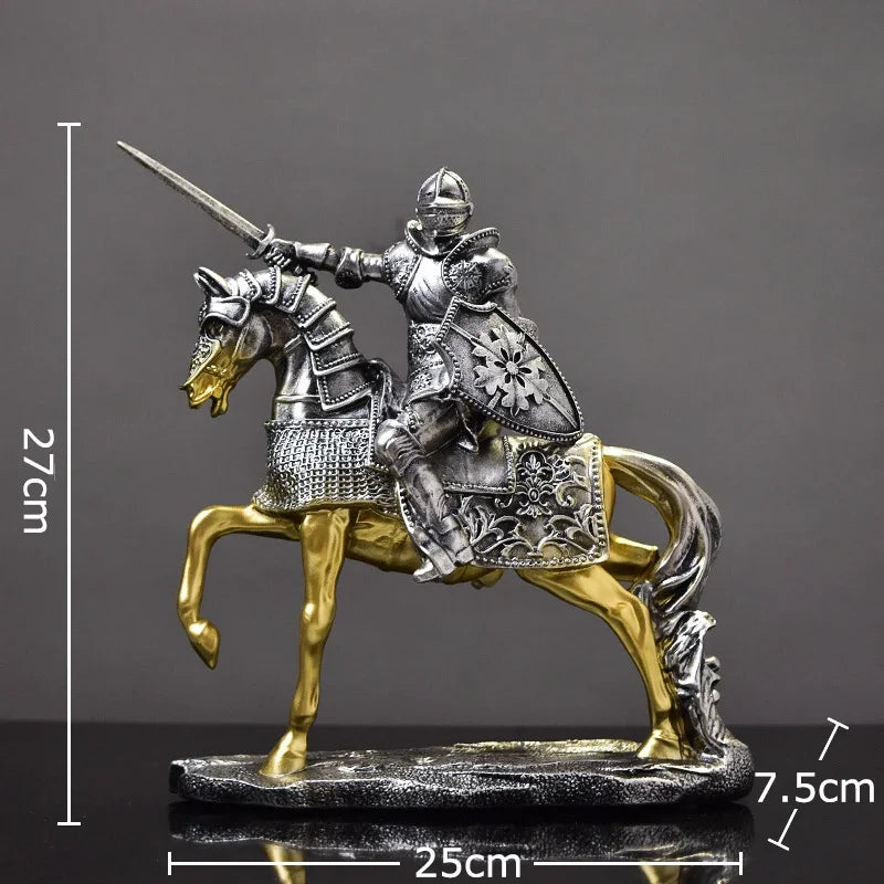 Decorbites™ Schwere gepanzerte Ritter-Harzstatue als Dekoration für Schreibtisch und Raumästhetik