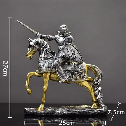 Decorbites™ Schwere gepanzerte Ritter-Harzstatue als Dekoration für Schreibtisch und Raumästhetik