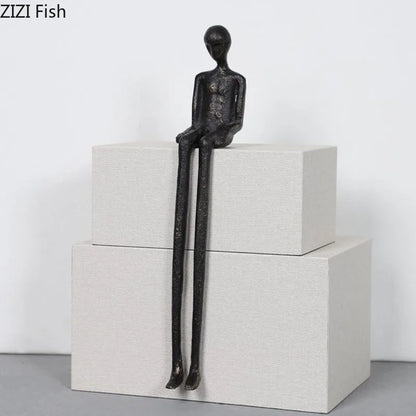 Decorbites™ Schwarze Charakter-Metallstatue Schreibtisch-Dekoration Skulptur Heimdekoration Figur Kunstwerk