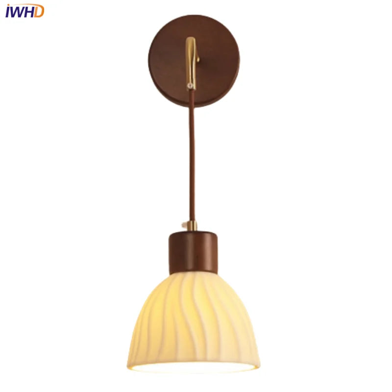 Decorbites™ verstellbare LED-Wandleuchte mit Keramik-Holz-Sockel für Esszimmer, Arbeitszimmer, Bar