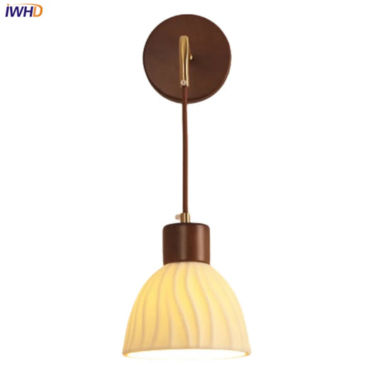 Decorbites™ verstellbare LED-Wandleuchte mit Keramik-Holz-Sockel für Esszimmer, Arbeitszimmer, Bar