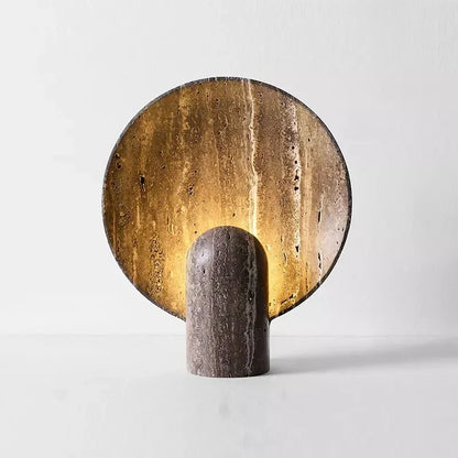 Decorbites™ Dunkler Travertin-Felsen LED-Harz-Tischleuchte – Modernes minimalistisches Wohnaccessoire