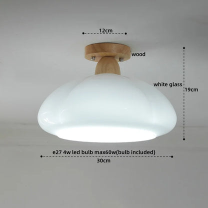Decorbites™ Baumwoll-Form LED-Deckenleuchte – Creme. Nordischer Stil, Flur Balkon Veranda Licht.