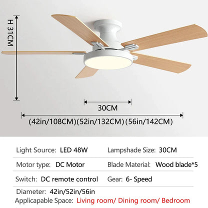 Decorbites™ 56" Niedrigboden-Deckenventilator mit Licht | Innenwohnzimmer-Leuchter | Modernes Design