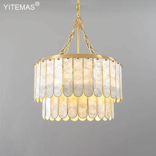 Decorbites™ Gold Shell Kronleuchter: Elegante Hängebeleuchtung für Wohnzimmer, Schlafzimmer, Küche