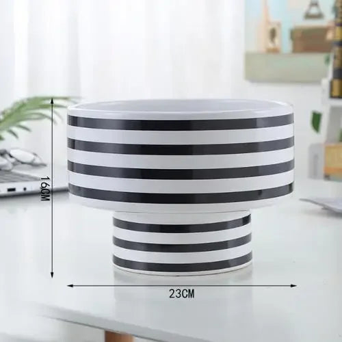 Decorbites™ Elegante gestreifte Keramikvase für TV-Schrank Handwerk Hydroponik Heimdekoration Geschenk