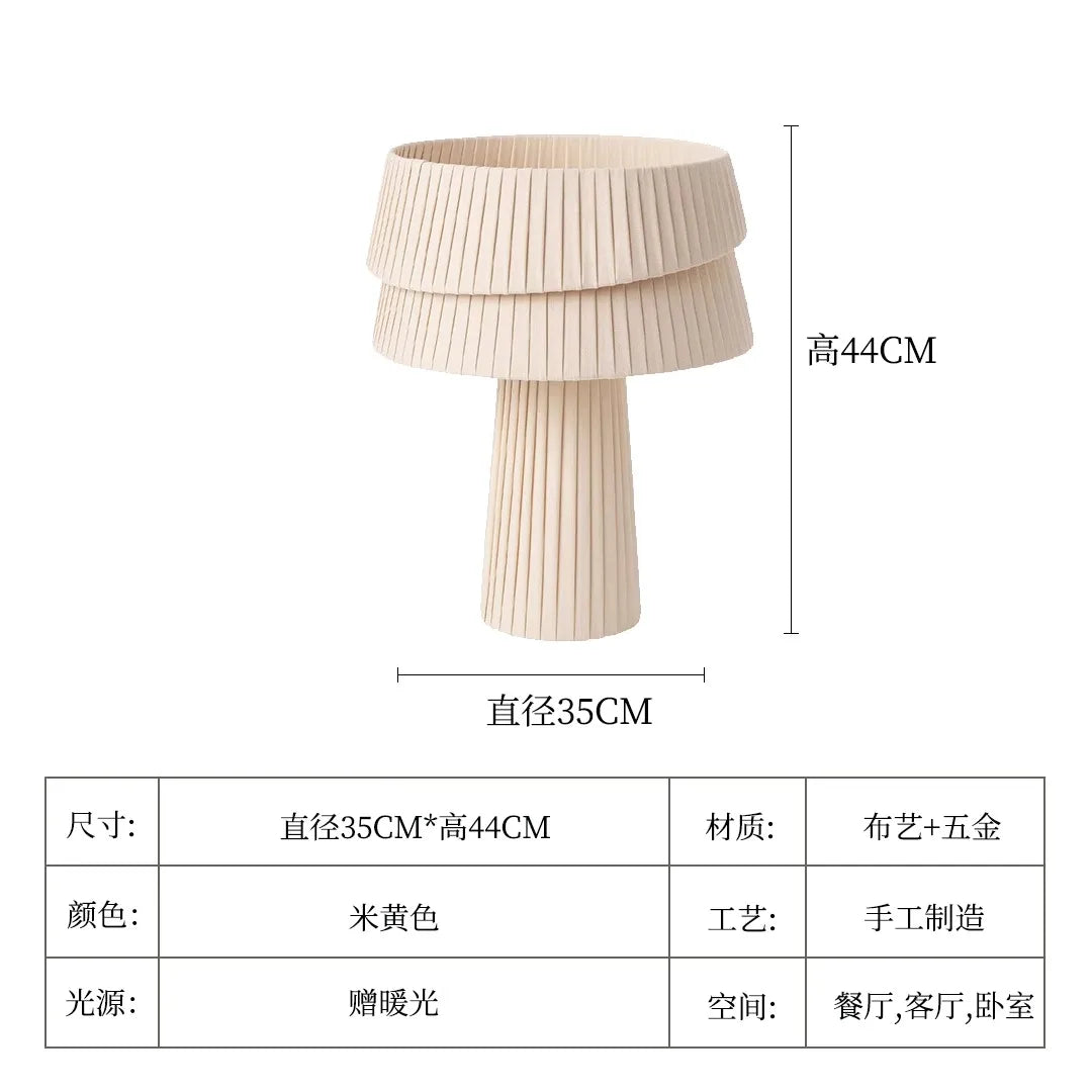 DecorBites™ Cream Wind Mushroom Table Lamp LED E27 Retro Atmosphere Decor for Bedroom, Cafe