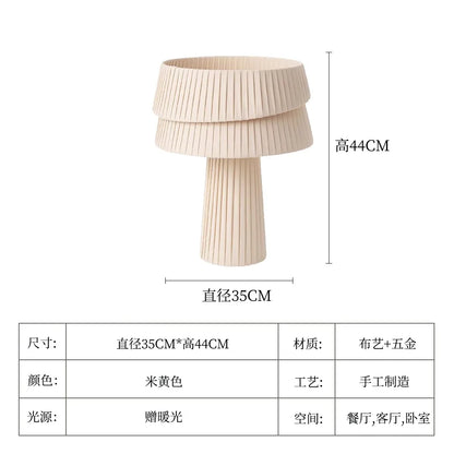 DecorBites™ Cream Wind Mushroom Table Lamp LED E27 Retro Atmosphere Decor for Bedroom, Cafe
