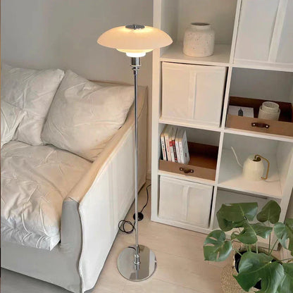 Decorbites™ Glas-Schirm-LED-Stehlampe für Wohnzimmer, Schlafzimmer – Nordisch Minimalistischer Retro-Stil