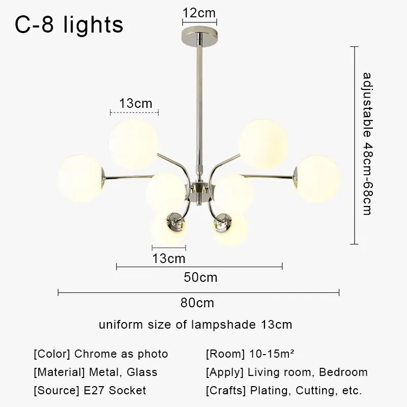 Decorbites™ Glas-Kugeln-LED-Deckenleuchter für modernes Wohnzimmer und Schlafzimmer