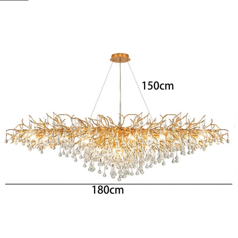 Gold Geometric LED Pendant 180cm Length
