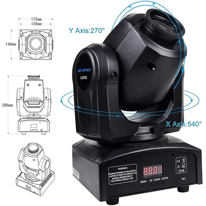 Decorbites™ Großer Wagen 100W Spot Moving Head Bühnenbeleuchtung - DMX-Steuerung, Muster-Effekt
