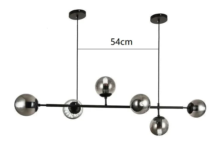 DecorBites™ Glass Ball Pendant Chandelier: Modern Nordic Art Ceiling Lighting for Dining Room & LOFT