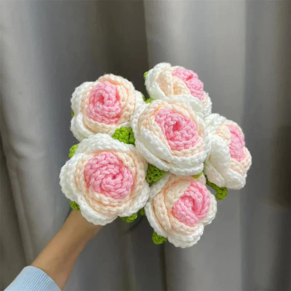 Decorbites™ Strauß aus gehäkelten Rosen DIY Häkelanleitung Hochzeitsgeschenk Muttertag-Geschenk