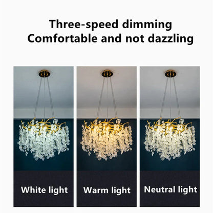 Decorbites™ Kristall-LED-Kronleuchter: Elegantes nordisches Ast-Design für Wohnzimmer, Hotel, Essbereich