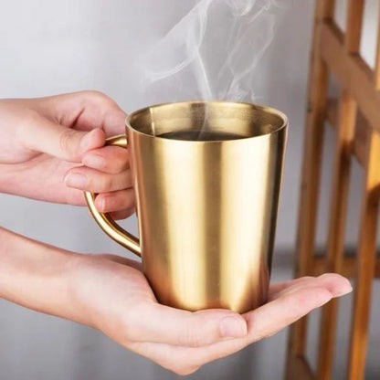 Decorbites™ Doppeltwandiger Edelstahl-Thermobecher mit Henkel für Kaffee und Bier