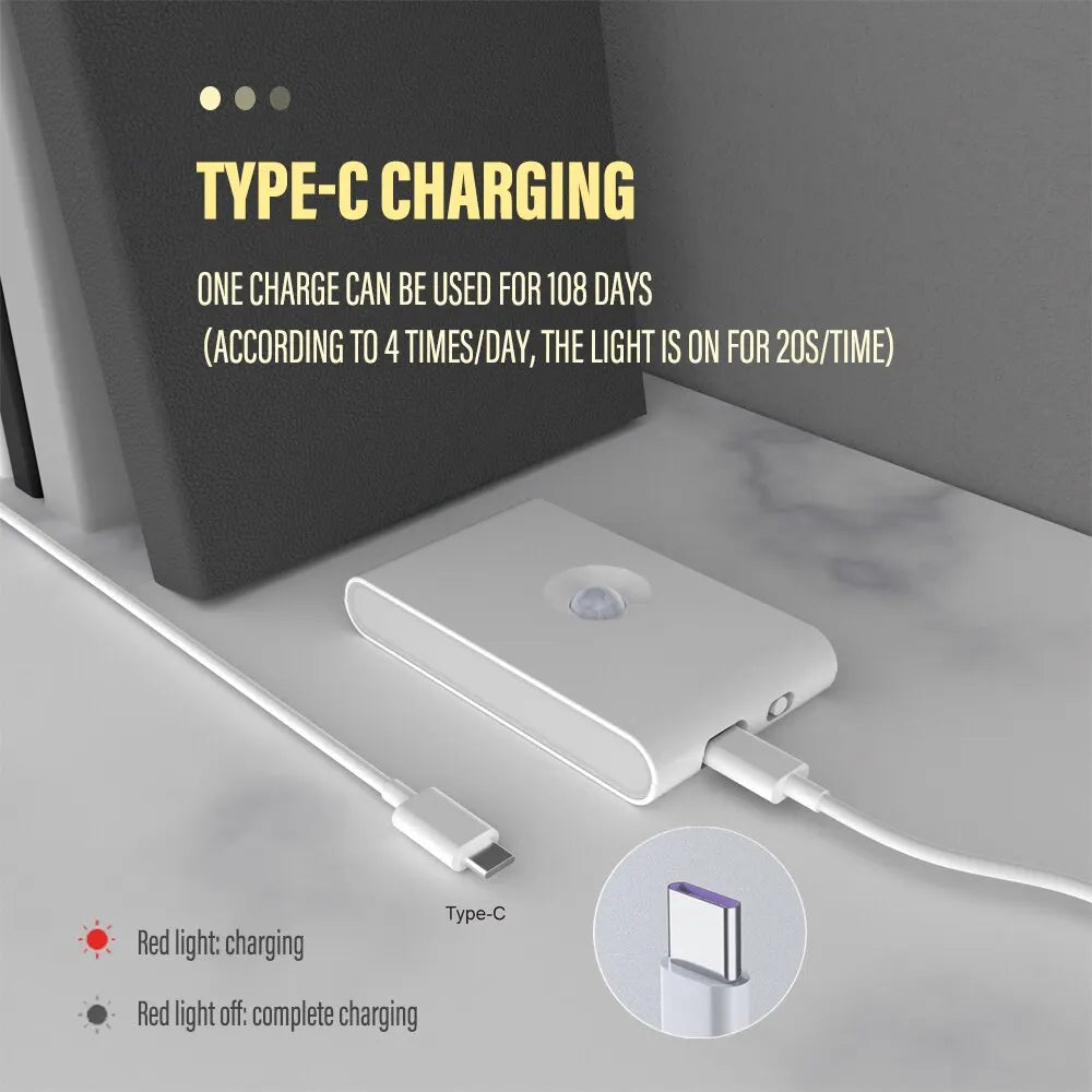 DecorBites™ Induction Night Light USB Rechargeable Motion Sensor Wall Lamp