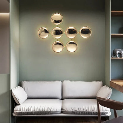 DecorBites™ Gold Round LED Wall Lamps for Luxury Home Decor