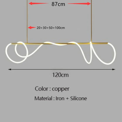 Modern Linear Stainless Steel LED Pendant Light