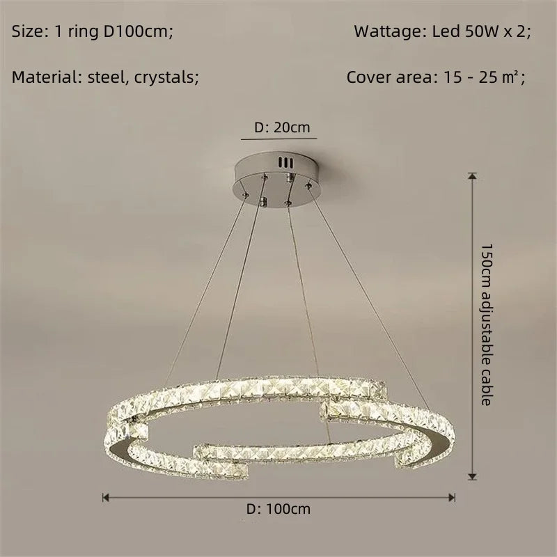 Decorbites™ Kristall-LED-Kronleuchter Anhängerleuchte Moderne Luxus-Eingangshalle Deckenlampe