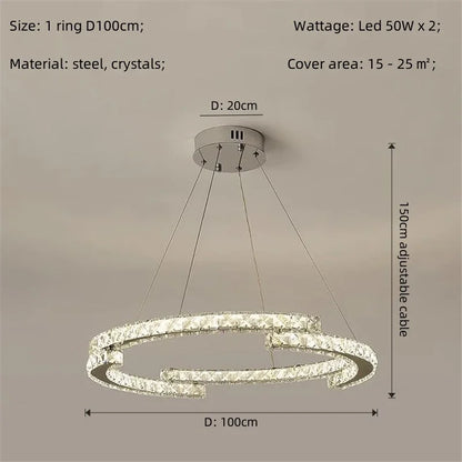 Decorbites™ Kristall-LED-Kronleuchter Anhängerleuchte Moderne Luxus-Eingangshalle Deckenlampe