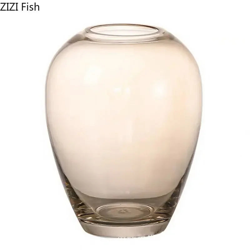 Decorbites™ Bernstein-Glasvase Transparente Hydroponik-Blumentopf Modernes Wohnaccessoire