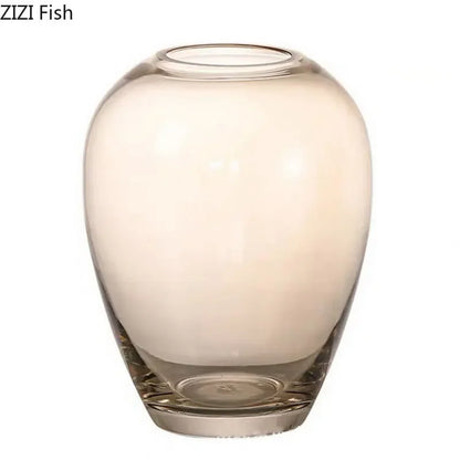 Decorbites™ Bernstein-Glasvase Transparente Hydroponik-Blumentopf Modernes Wohnaccessoire