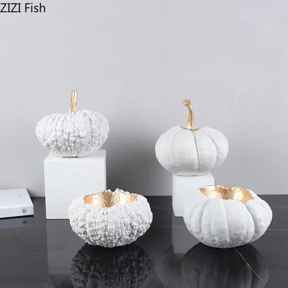DecorBites™ Gold Pumpkin Resin Sculpture Ornaments Home Decor-Artistic Room Aesthetics