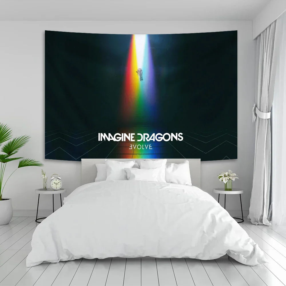 Decorbites™ Imagine Dragons Band-Poster Wandteppich Rock-Sänger Wandkunst Banner-Dekoration
