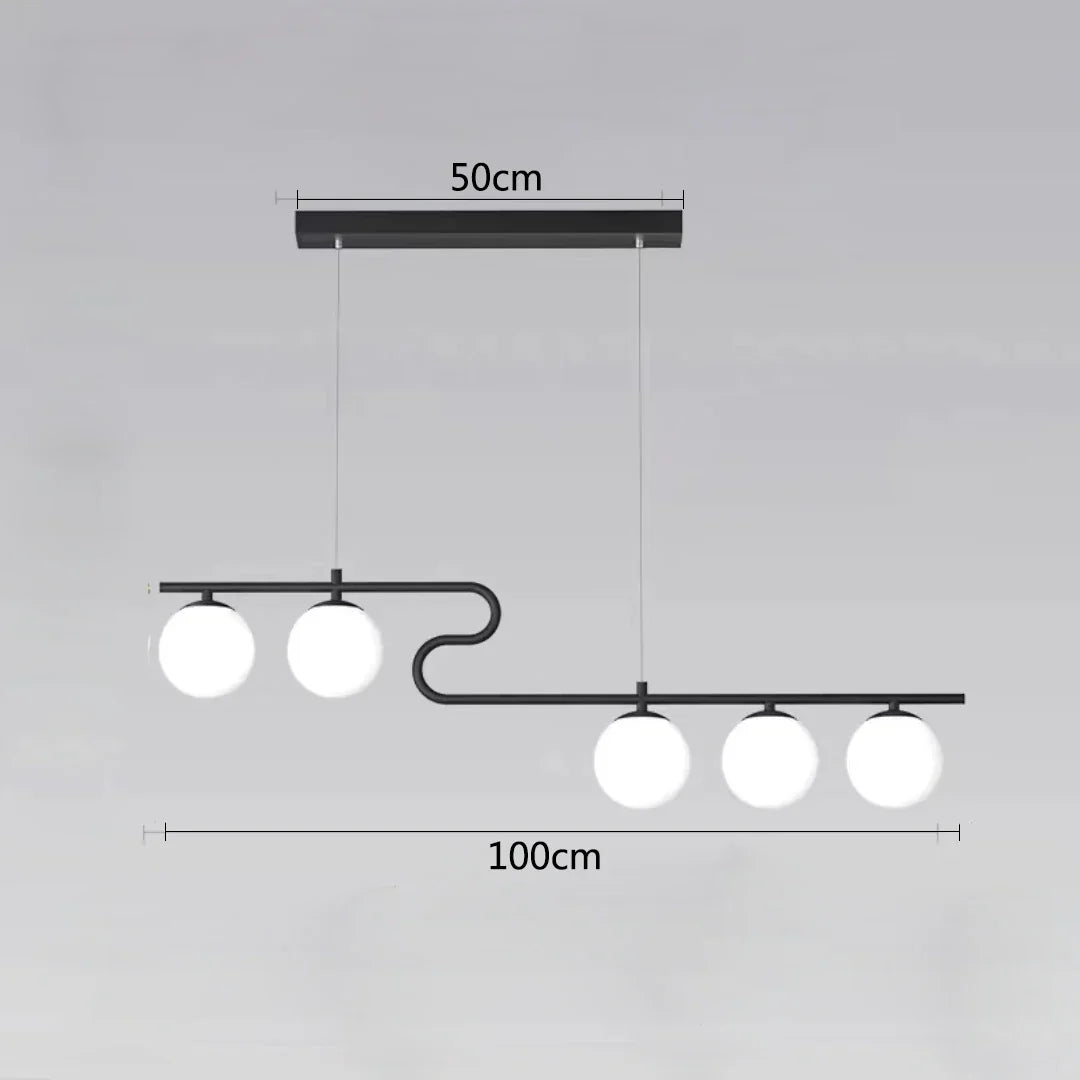 Decorbites™ Glas-Kugeln-LED-Kronleuchter für Heim-Esszimmer-Küche-Büro-Dekor-Beleuchtung