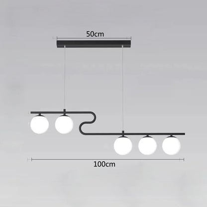Decorbites™ Glas-Kugeln-LED-Kronleuchter für Heim-Esszimmer-Küche-Büro-Dekor-Beleuchtung