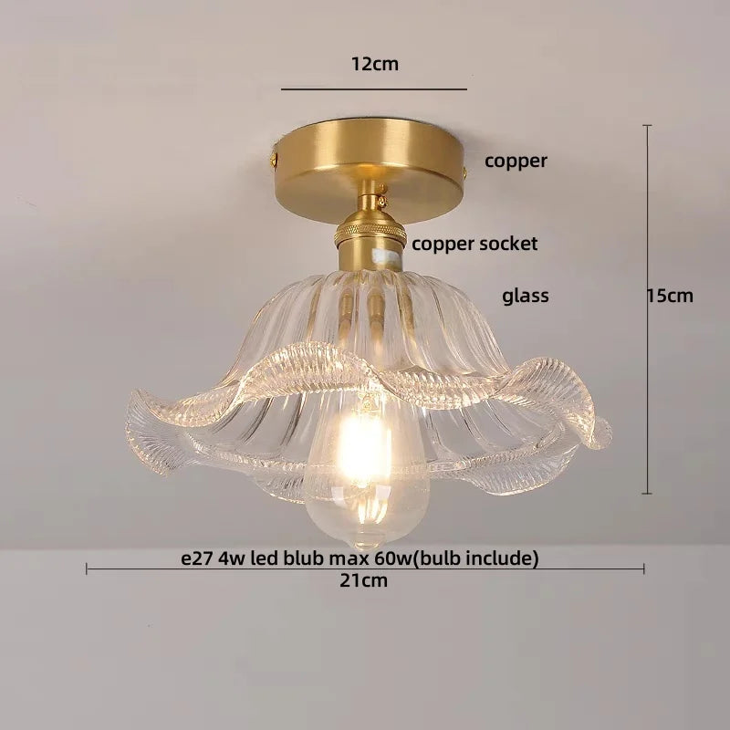 Decorbites™ Klar-Glas LED-Deckenleuchte Moderne Nordische Kupferknopf-Schalter Lampe