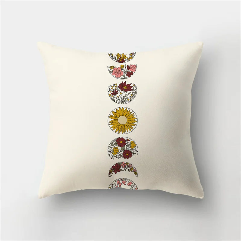 Decorbites™ Reh-Tier Kurz-Plüsch-Kissenbezug mit natürlichen Blättern und Blumen