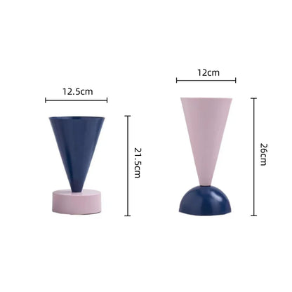 DecorBites™ Geometric Triangle Vase: Metallic Colored Flower Arrangement Terrarium & Home Decor