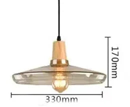 Decorbites™ Glas-Lampenschirm-Hängeleuchte, Holz-Hänge-Suspension, Retro-Amerikanisches Design