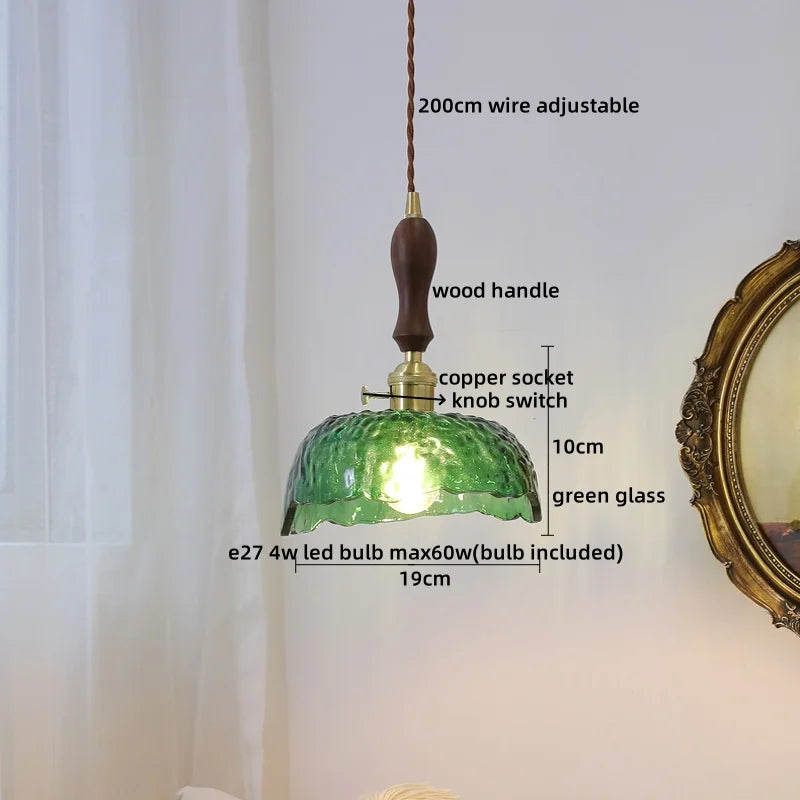 Green Glass Copper Pendant