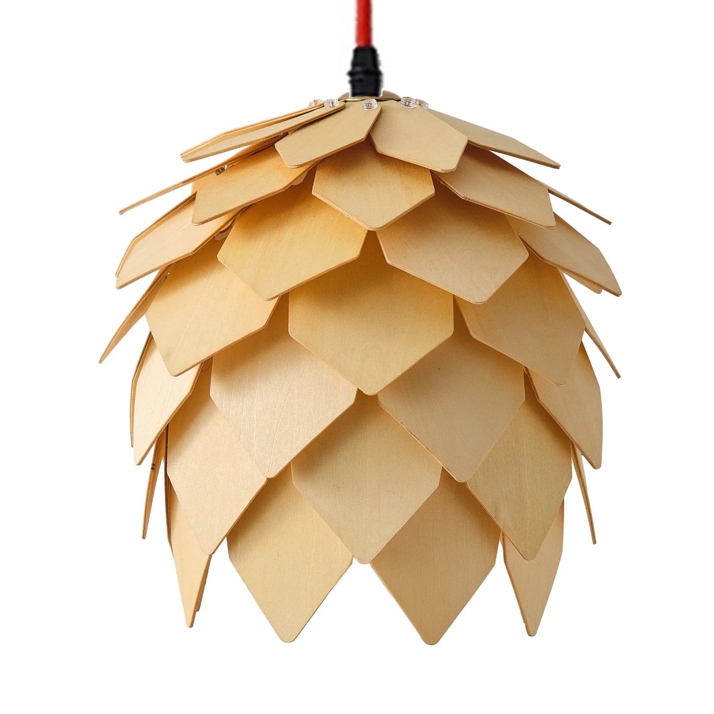 Nordic Oak Pinecone Wood Pendant Light