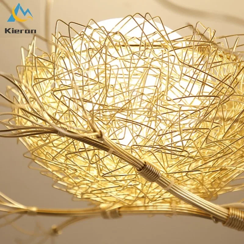Decorbites™ Vogelnest-Glas-LED-Deckenleuchte für modernes nordisches Wohnzimmer-Dekor
