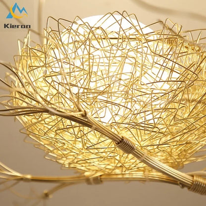 Decorbites™ Vogelnest-Glas-LED-Deckenleuchte für modernes nordisches Wohnzimmer-Dekor