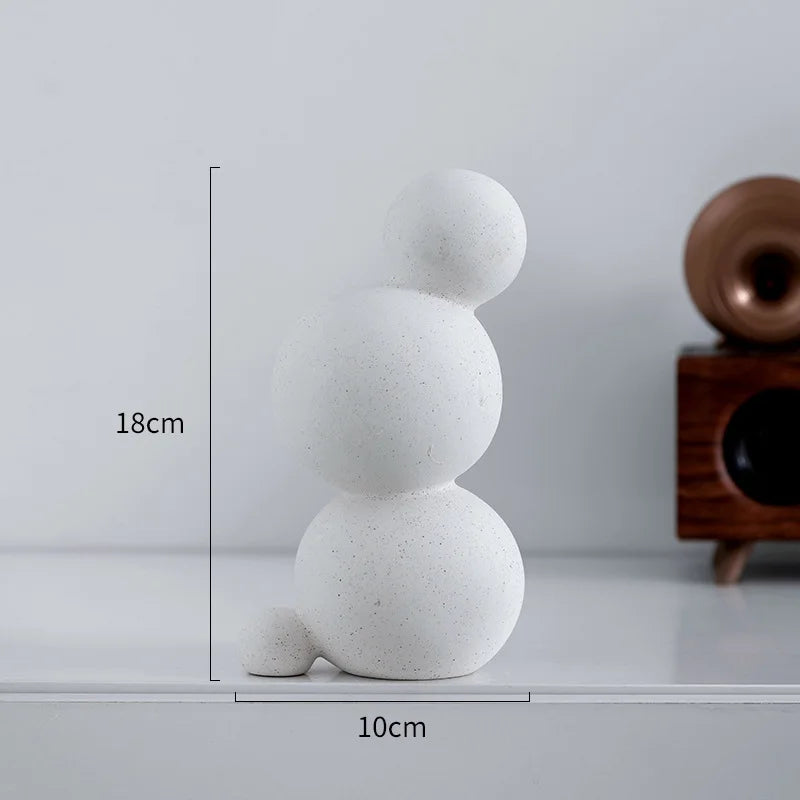 Decorbites™ Geometrische Keramik-Handwerks-Skulptur: Abstraktes kreisförmiges Desktop-Ornament für die Heimdekoration