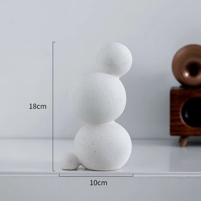 Decorbites™ Geometrische Keramik-Handwerks-Skulptur: Abstraktes kreisförmiges Desktop-Ornament für die Heimdekoration