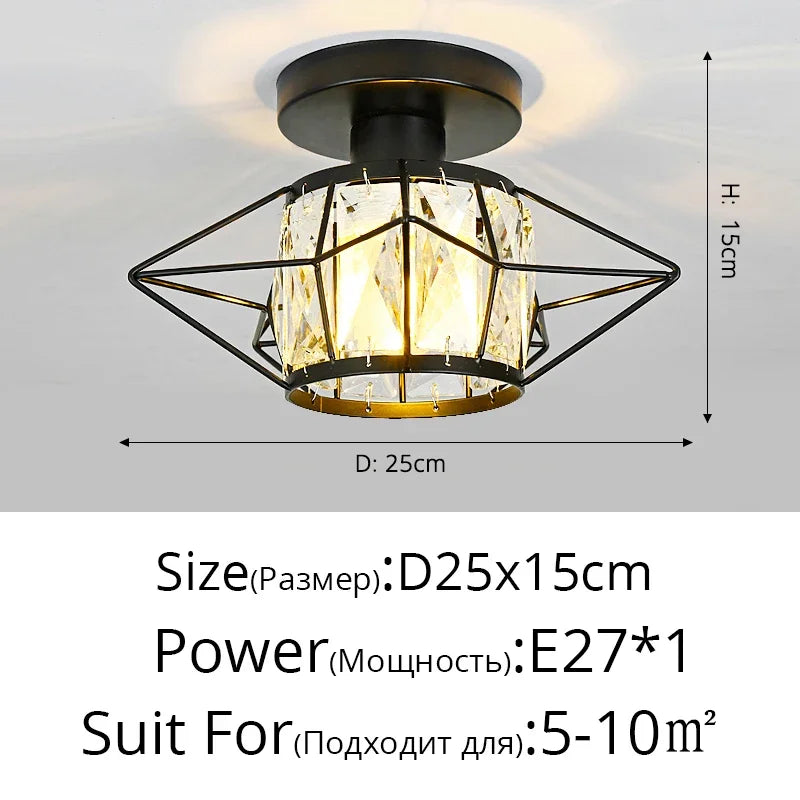 DecorBites™ Crystal Glass LED Chandelier for Modern Living, Study, and Aisle Lighting